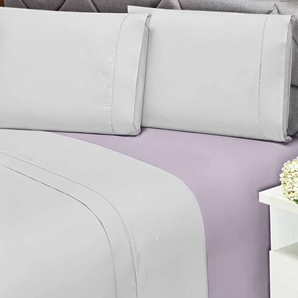 Lençol Queen Elástico 180 Fios 100% Algodão Premier Andreza