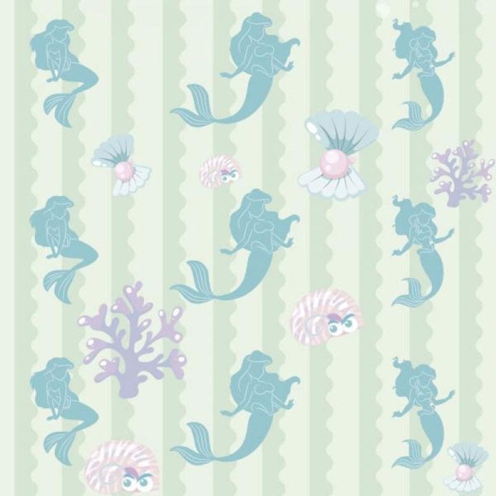 Papel De Parede Infantil Sereia Fundo Do Mar