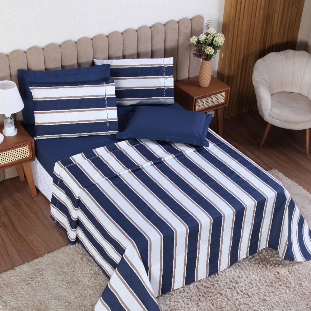 Jogo Cama Solteiro 4P Lençol + Fronha Esmeralda Percal 100%