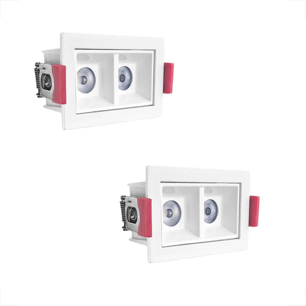 Kit 2 Mini Spot Downlight Duplo Led Embutido 4000K Bet85