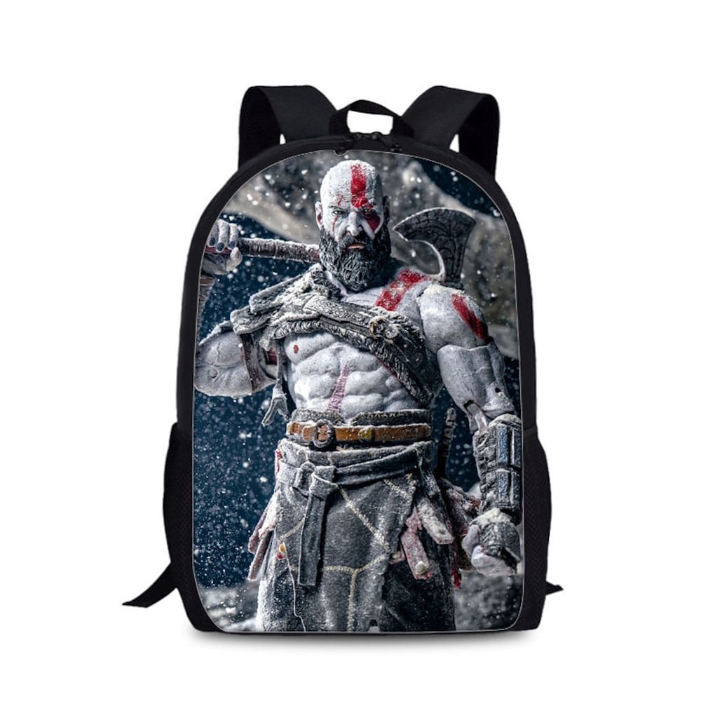 Mochila Gods Of Wars Kratos Kids School Nylon 28x13x44cm
