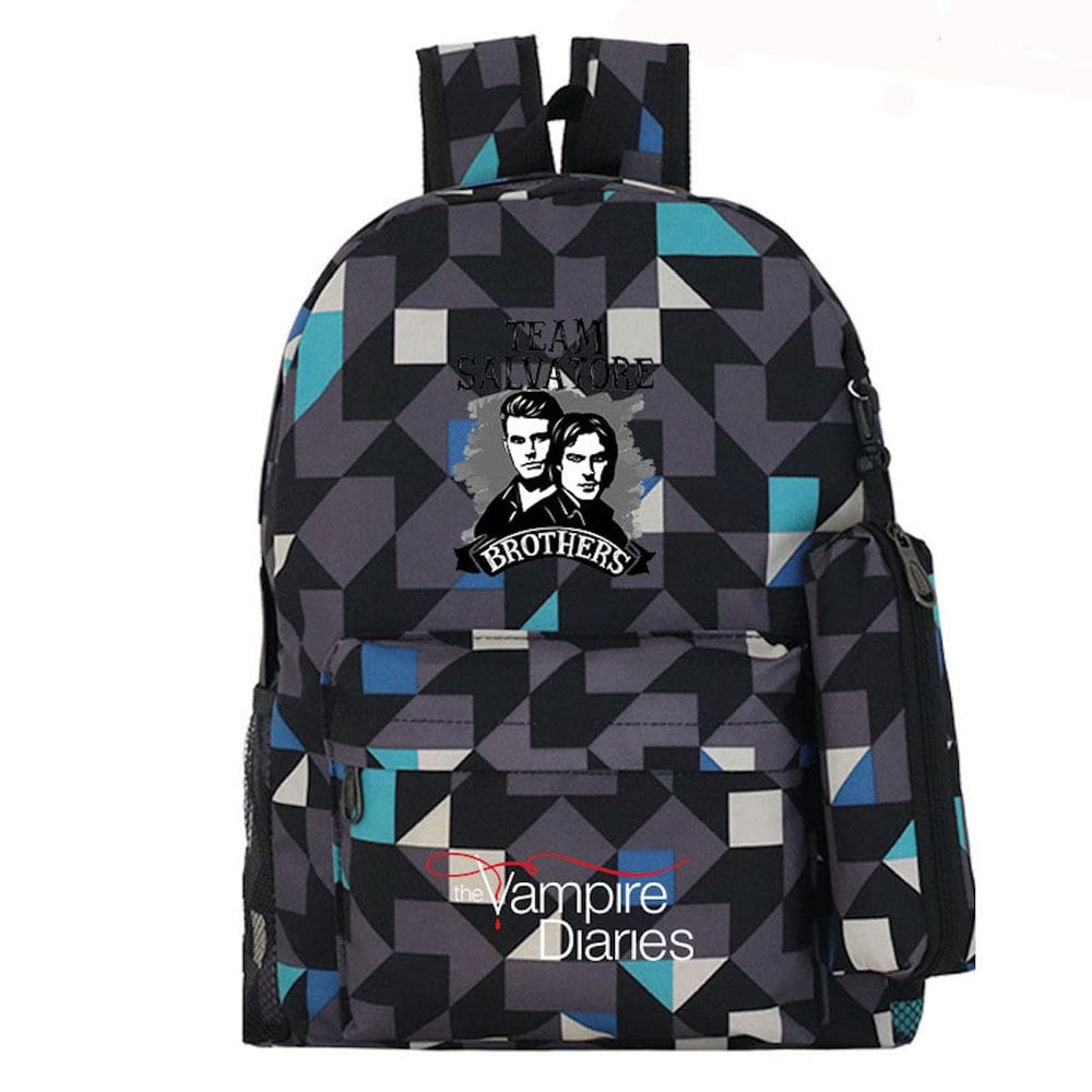 Mochila escolar Vampires Diaries K para crianças - 32x12x43cm