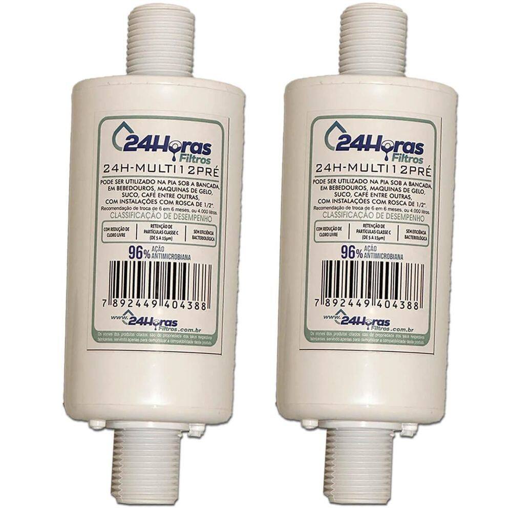 Kit 2 Refil Pré Filtro Água Universal Rosca 1/2 Adaptação