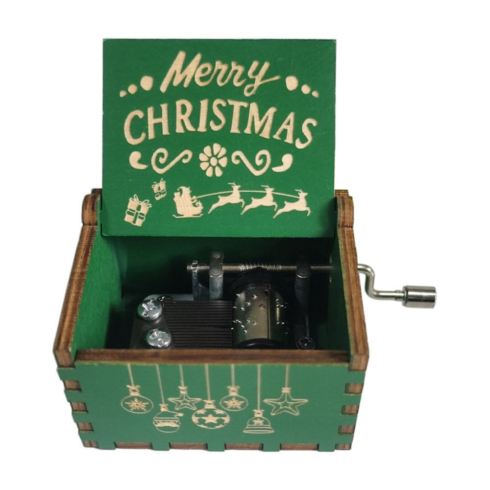 Tema de anime Music Box Green Merry Christmas Wood