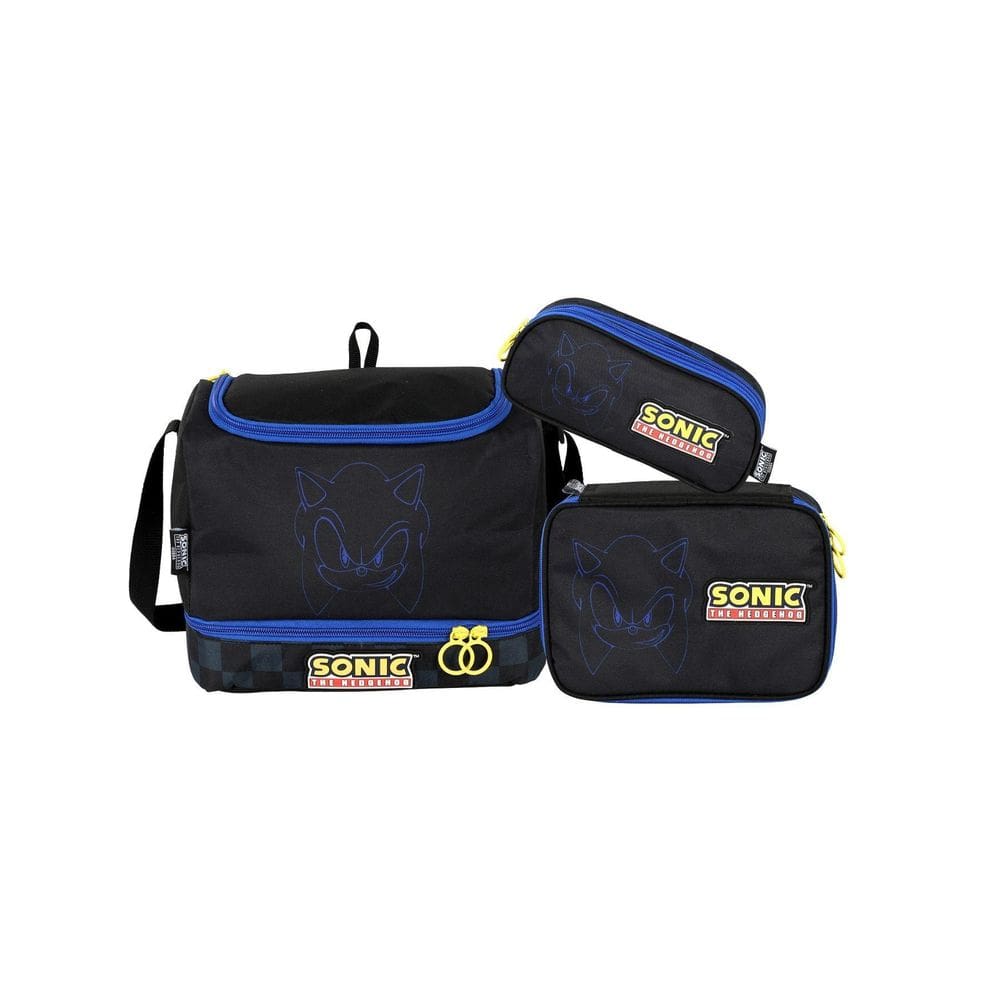 Kit Sonic Lancheira Térmica + Estojo Box E Estojo Triplo
