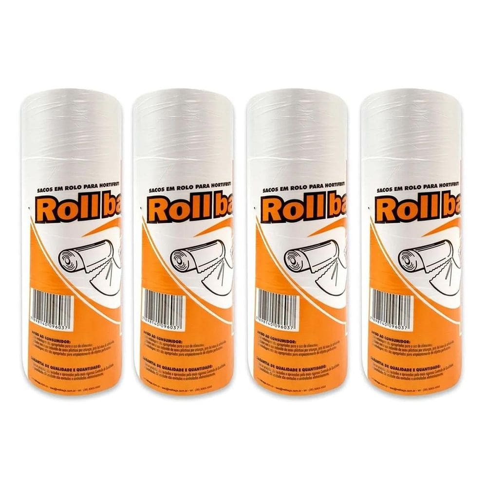 Kit 4 Bobinas Saco Transparente Picotado 25X35 C/500 Sacos