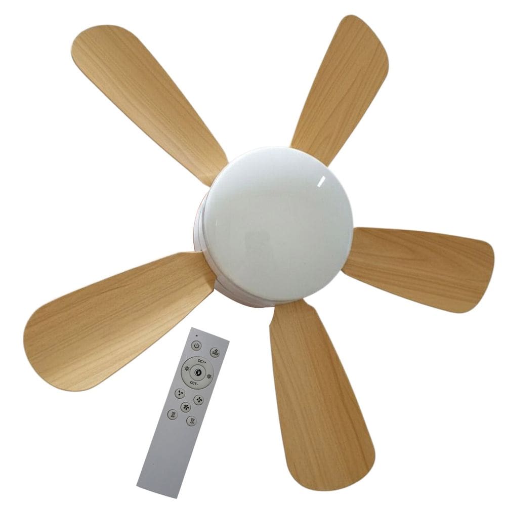 Ventilador Lampada Teto E27 Helice Madeira Amadeirada 2 Em 1 Controle Remoto Iluminaçao Vento Ajustavel Silencioso Verao