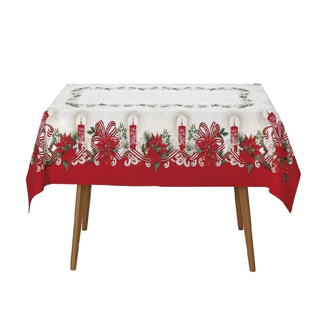 Toalha Mesa Quadrada Athenas 140X140Cm Natal 120 Dohler