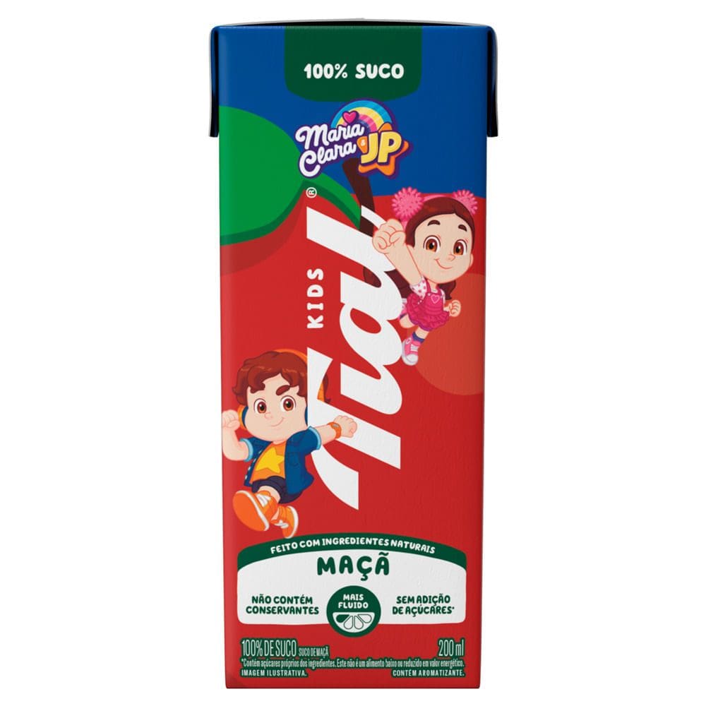Suco Tial Kids Maria Clara e JP Sabor Maçã 200ml