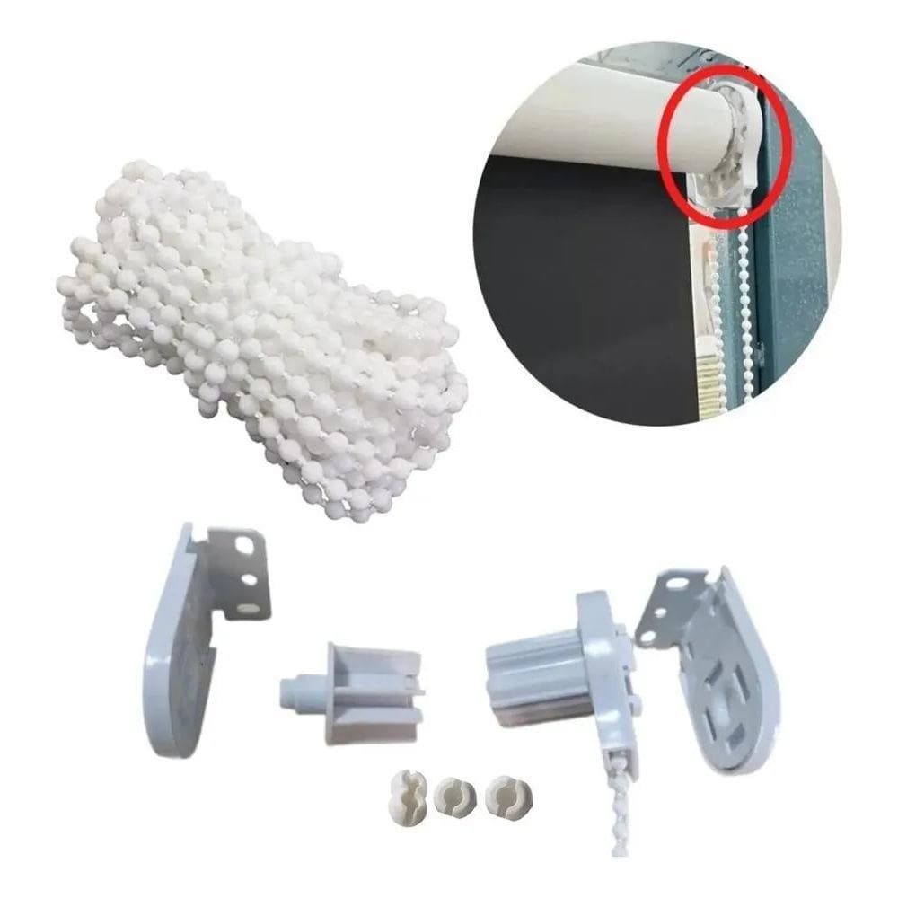 2X Persiana Rolo Kit Completo Com Corrente E Emenda