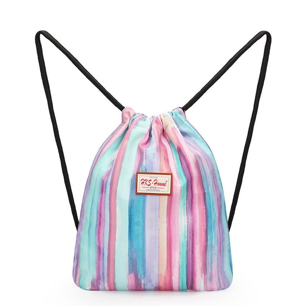 Mochila com cordão, bolsa de ginástica esportiva, anime colorida, 33x10x39cm