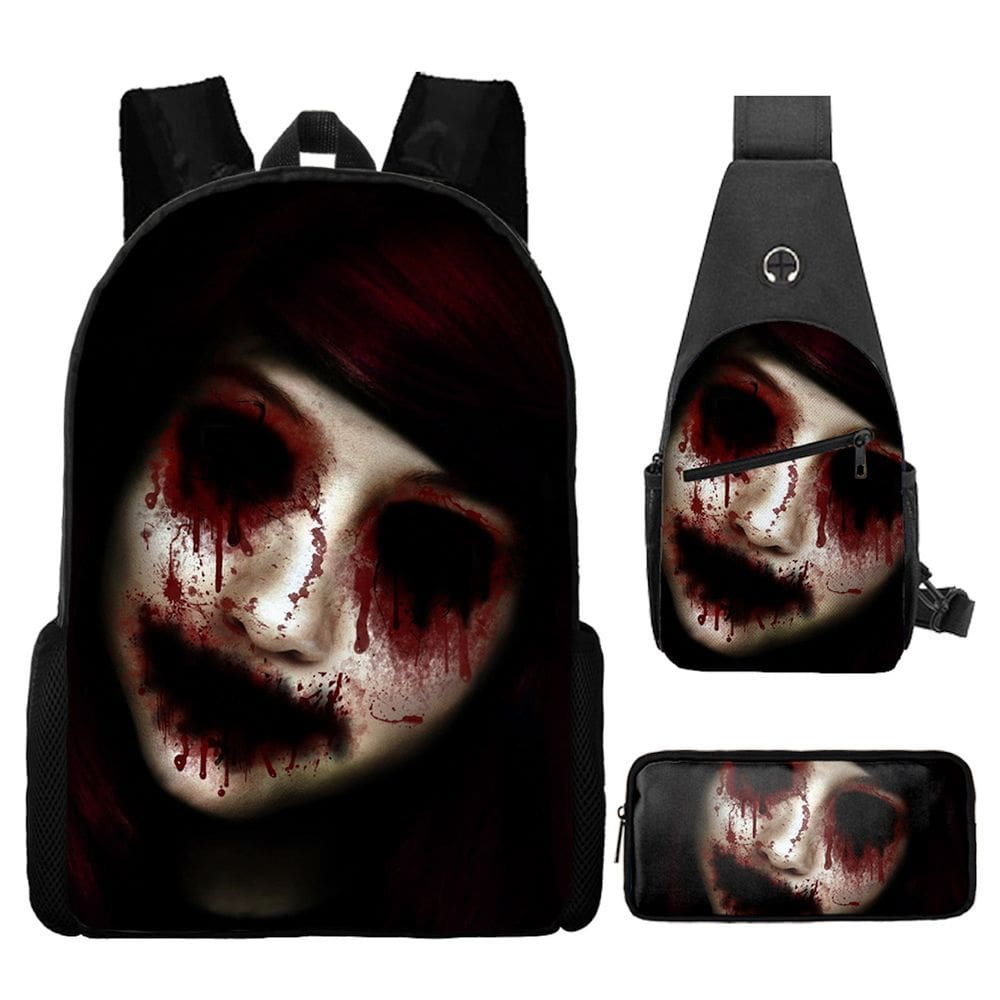 Conjunto de mochilas Clow Evil School de 3 peças para estudantes