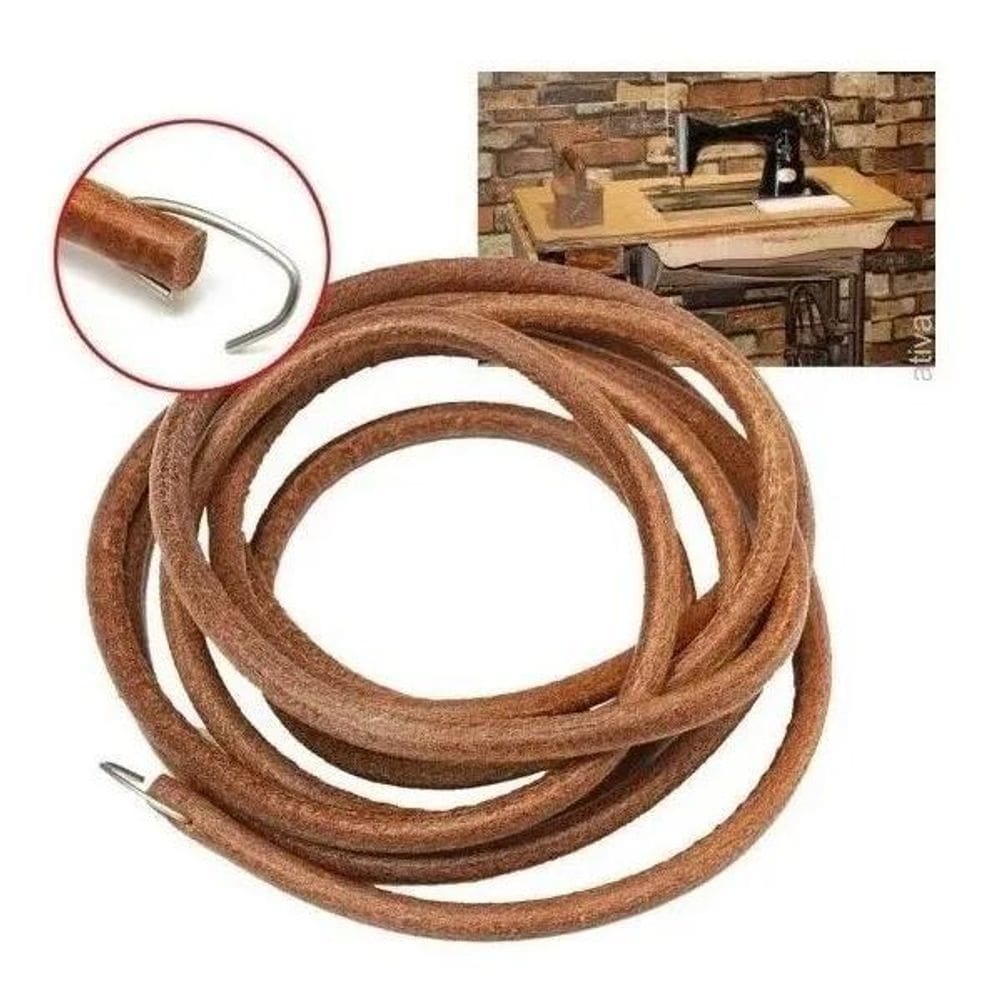 2X Correia De Couro Máquina De Costura De Pedal Singer Antig