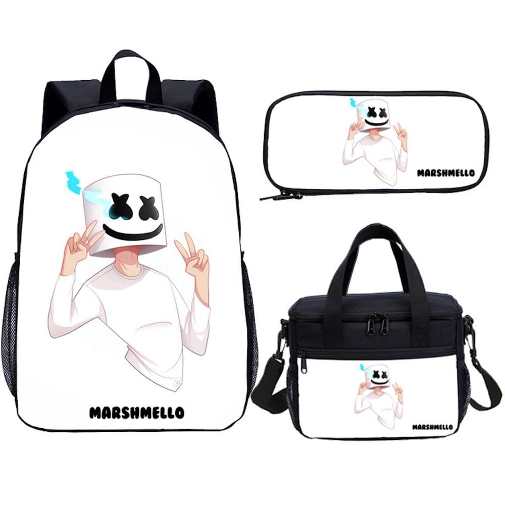 Conjunto de mochilas escolares Marsh Smile, 3 peças com bolsa de ombro P