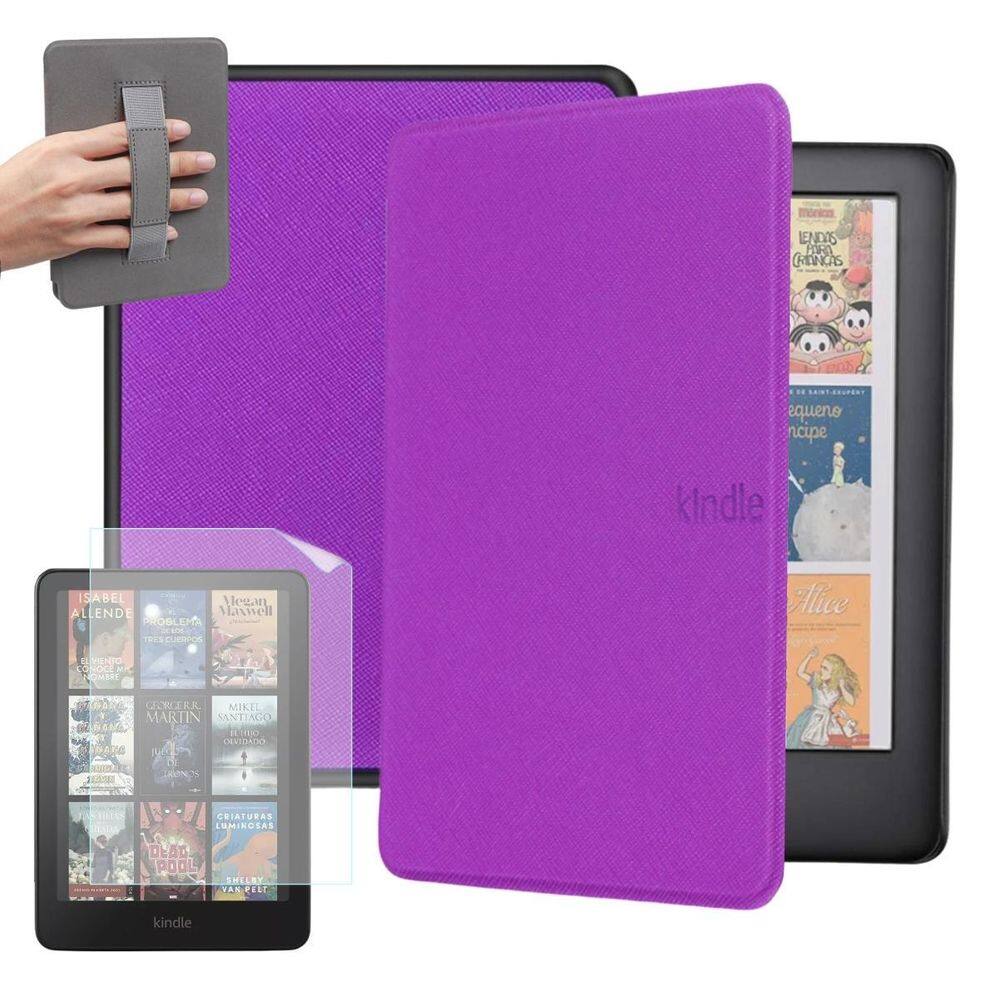 Capa Couro Com Alça Para Novo Kindle Colorsoft 1 + Película