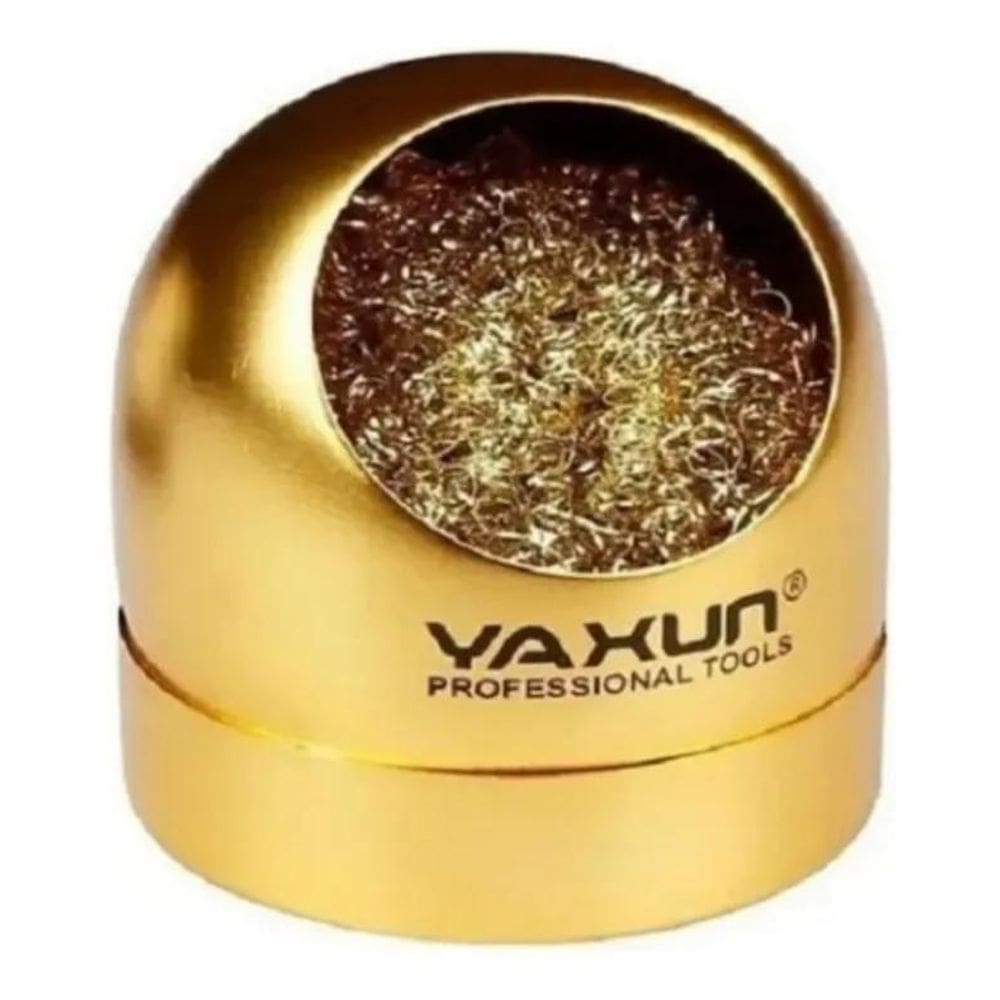 2X Suporte Limpa Ponta Ferro De Solda Metal Com Esponja