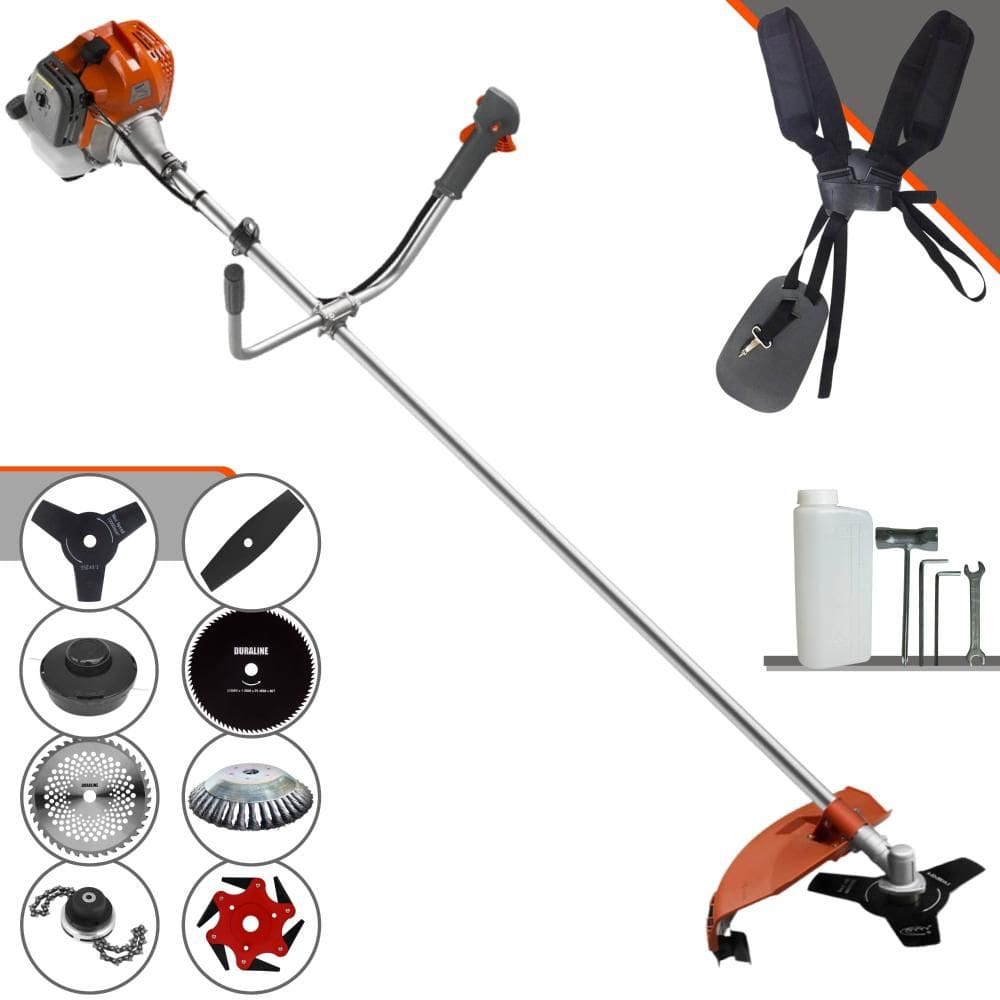 Cortador de Grama Completa À Gasolina Tekna RL430ACNTK 2 Tempos 43cc 1,7HP Alta Performance Roçadeira Com Carretel de Nylon e Kit de 7 Opções de Corte