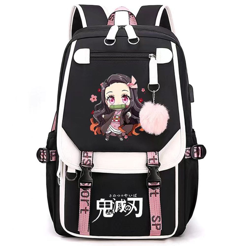Mochila escolar Demons Slayers Anime Oxford 28x14x46cm