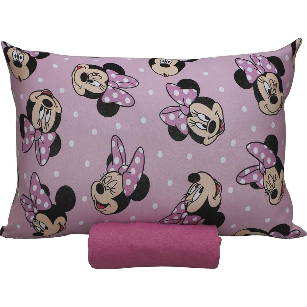 Roupa De Cama 100% Algodão Minnie Rosa 2 Peças Disney Menina