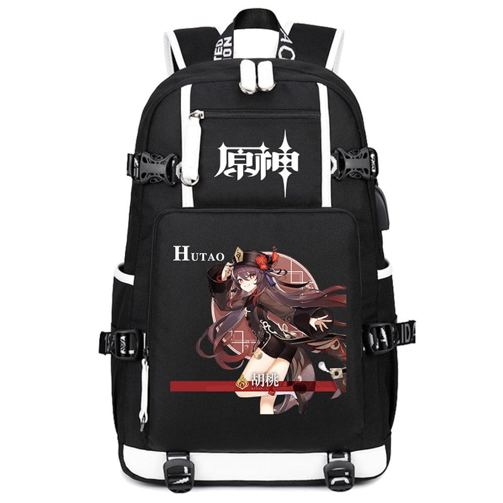 Mochila Genshins Impacts Hu Tao Cartoon Kids School 30x14x47cm