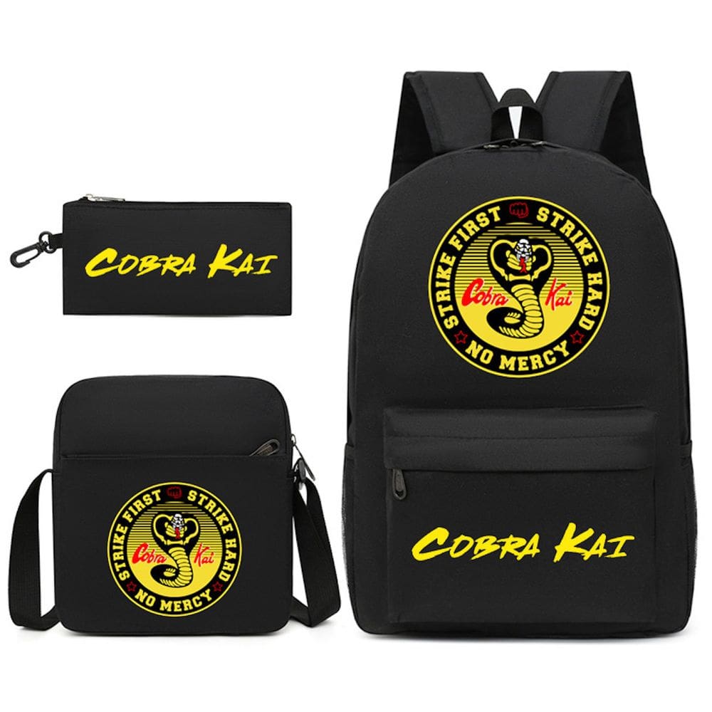 Conjunto de mochilas Cobras Kais Cartoon Kids School Nylon 3 unidades