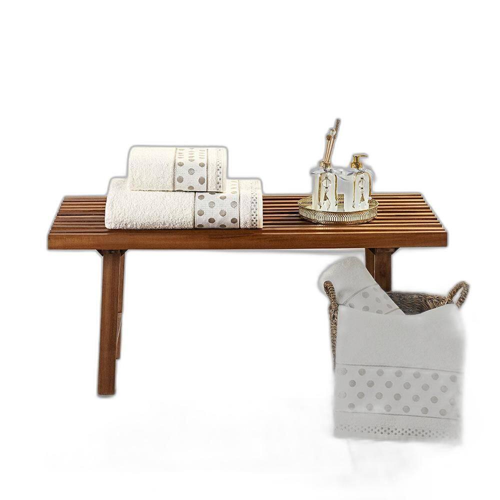 Jogo Banho Meggy Poá Bolinhas Toalhas Macias 100% Algodão 5