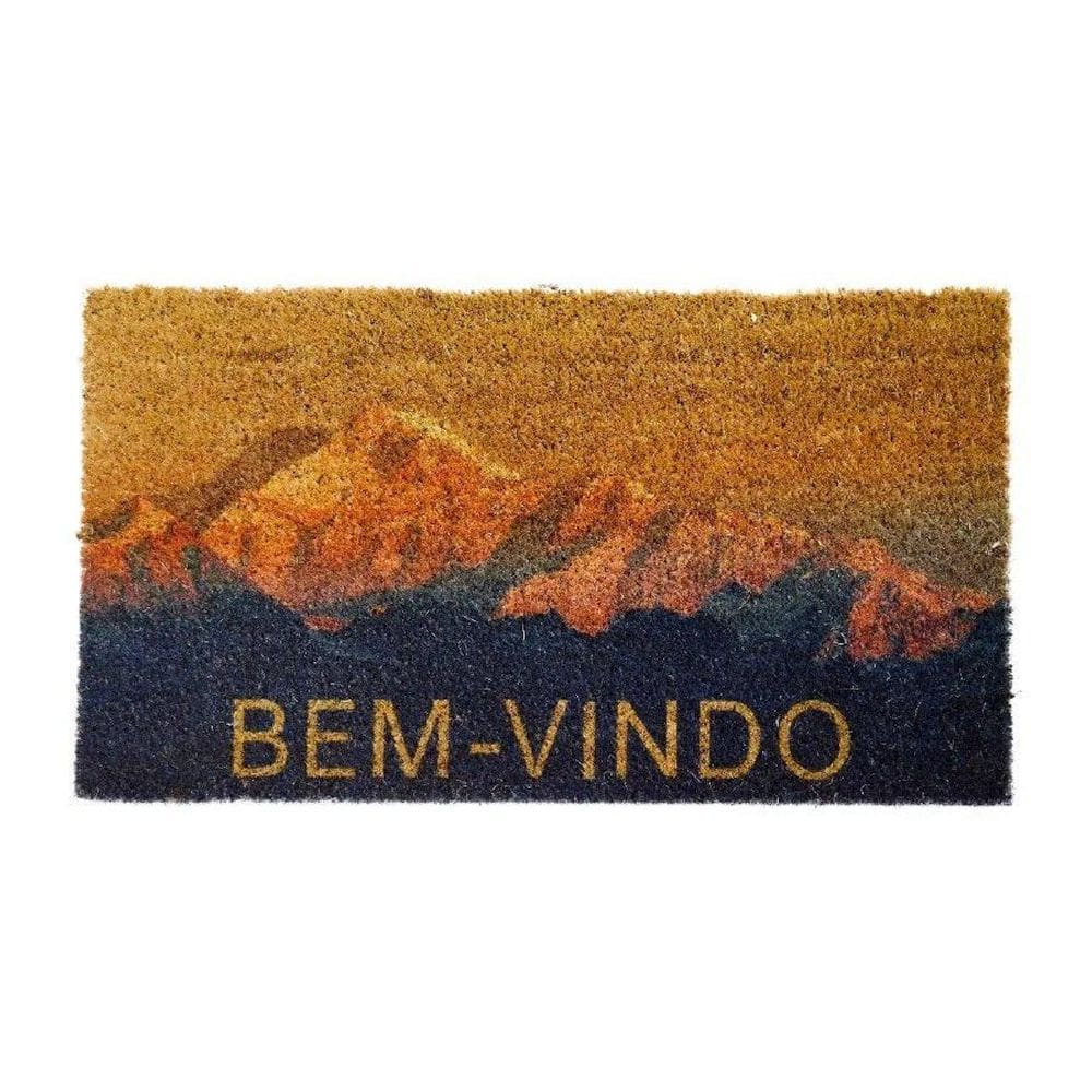 Capacho Retangular Fibra De Coco Base Pvc 60X33Cm Montanhas