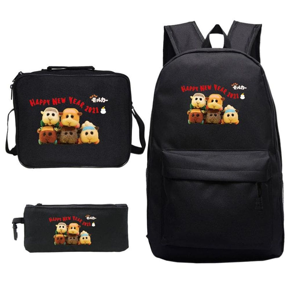 Conjunto de mochilas Pui Pui Molcar Satchel impresso em anime para crianças