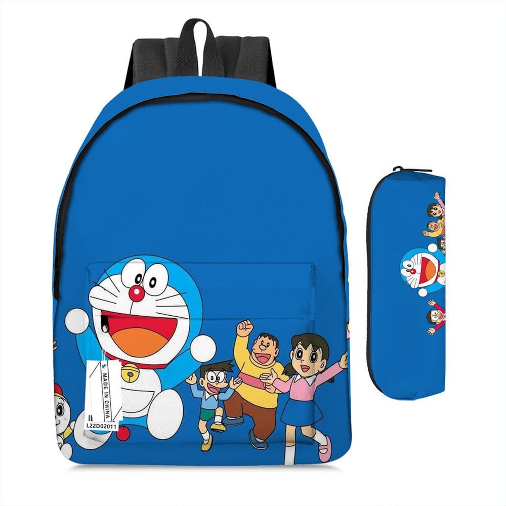 Mochila Doraemons Cartoon Kids School Nylon, 2 unidades/conjunto