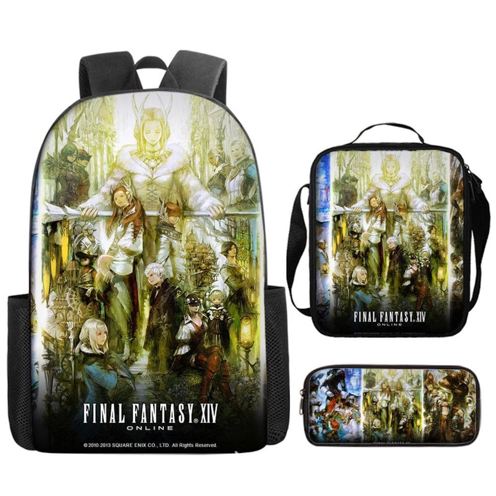 Conjunto de mochilas Finals Fantasy Anime School, 3 unidades - 29x16x42cm