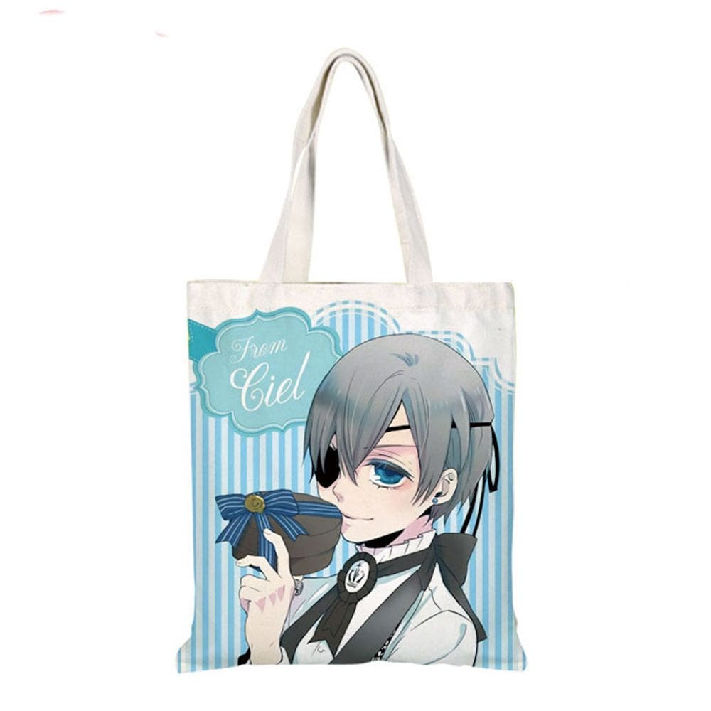 Sacola de lona Black Butlers Anime Fans Gift 38x35cm