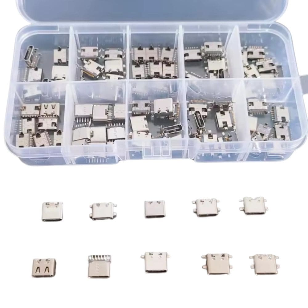 MP - Kit 100 Conectores Micro Usb Mix 6Pin E