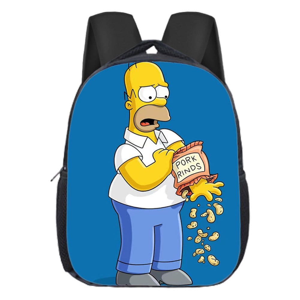 Mochila escolar infantil Simpsons em poliéster com impressão 3D
