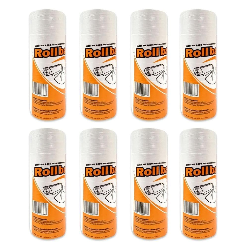 Kit 8 Bobinas Saco Transparente Picotado 25X35 C/500 Sacos