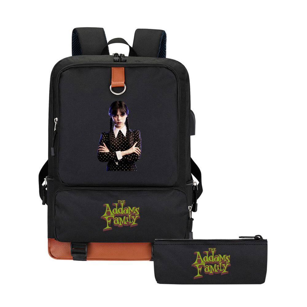 Mochila escolar às quartas-feiras, desenho animado para crianças, 2 unidades/conjunto