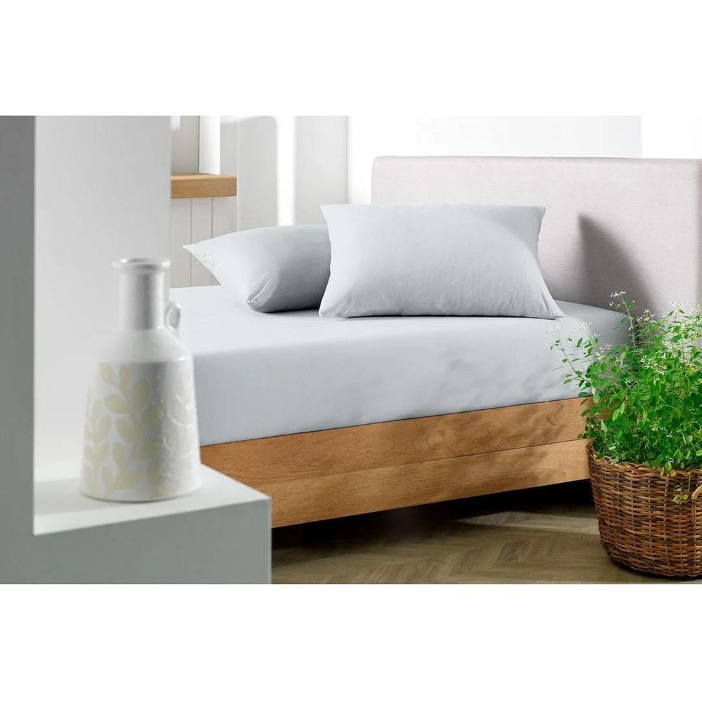 Lençol Malha 100% Algodão Com Elástico Solteiro Soft Cinza G