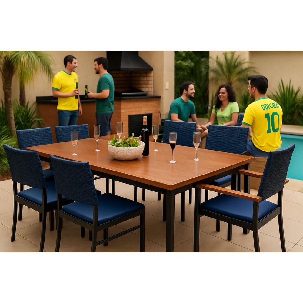 Conjunto mesa 8 cadeiras  externa Brisa Náutica - Solara