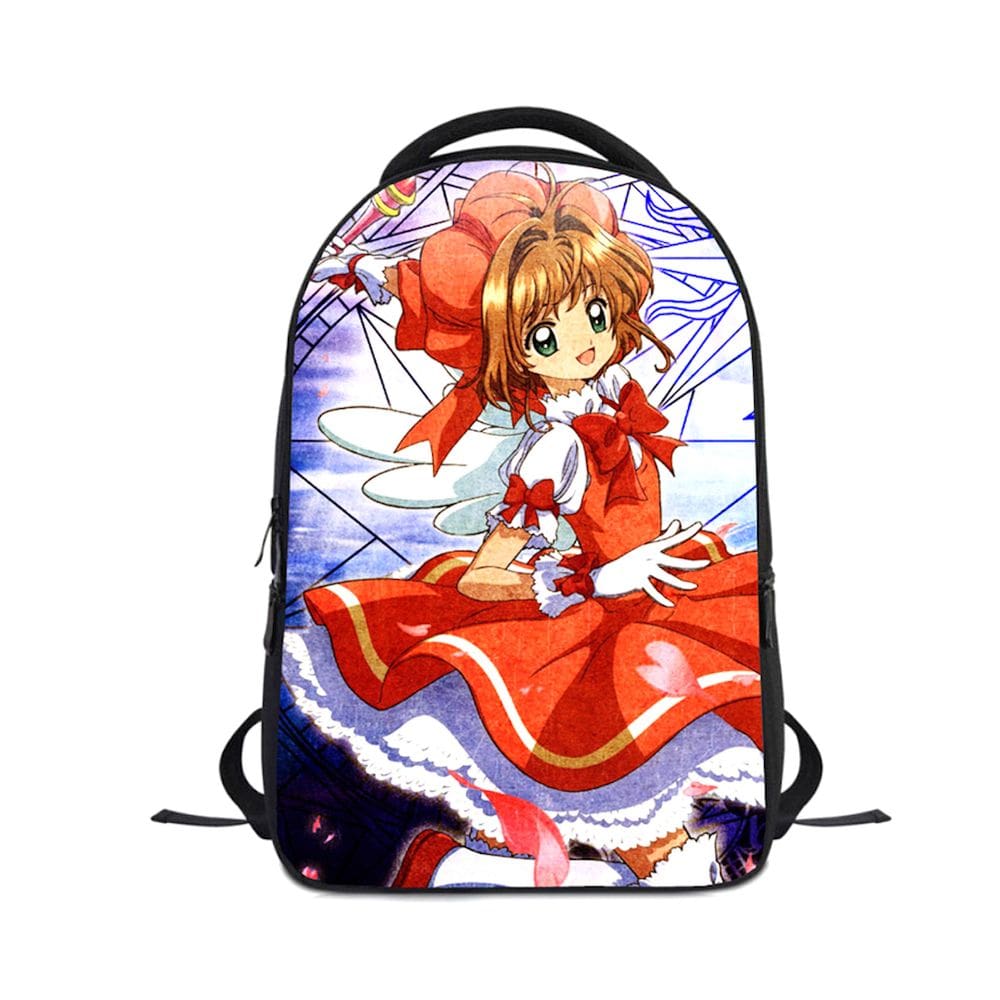 Mochila Cards Captors Kids School Polyester 28x13x44cm