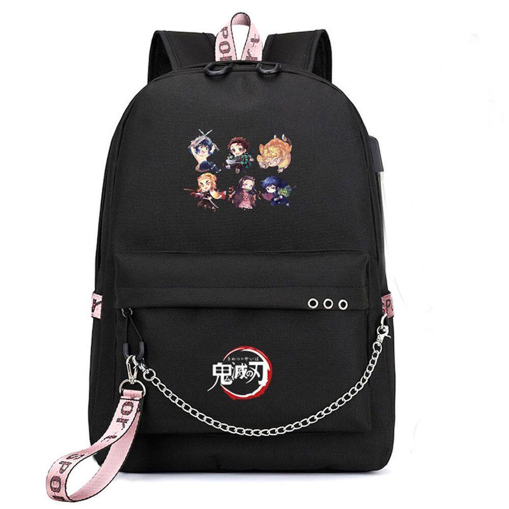 Mochila escolar Demons Slayers Anime Schoolbag para crianças