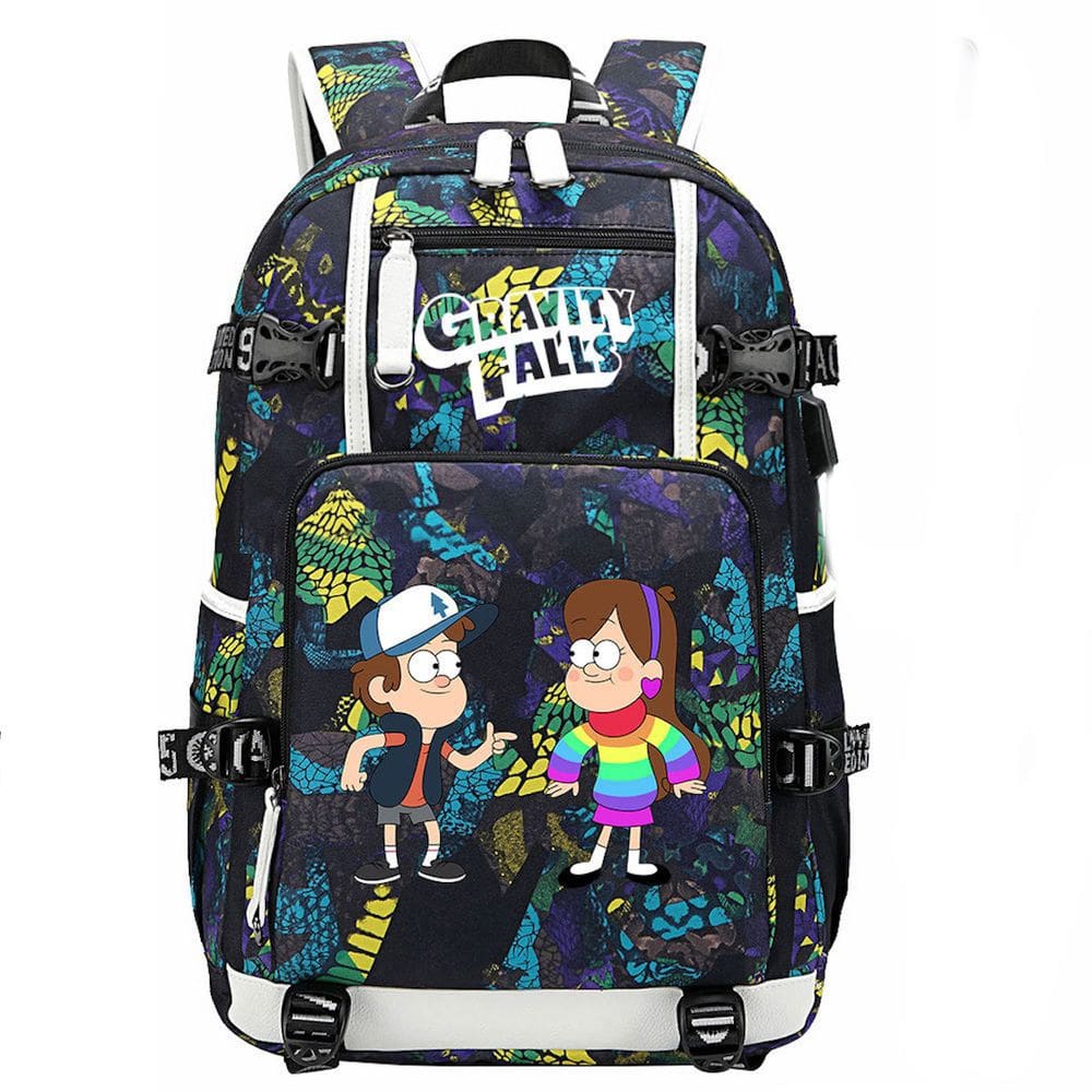 Mochila escolar Gravitys Falls Anime Oxford Cloth 30x15x47cm