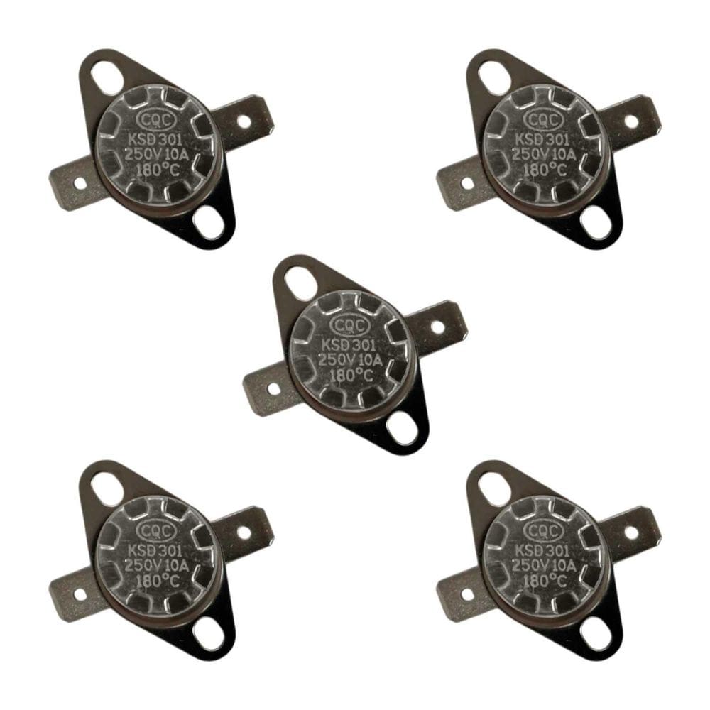 5X Termostato Cerâmica Ksd301 180 Graus 10A 250V N/ Fechado