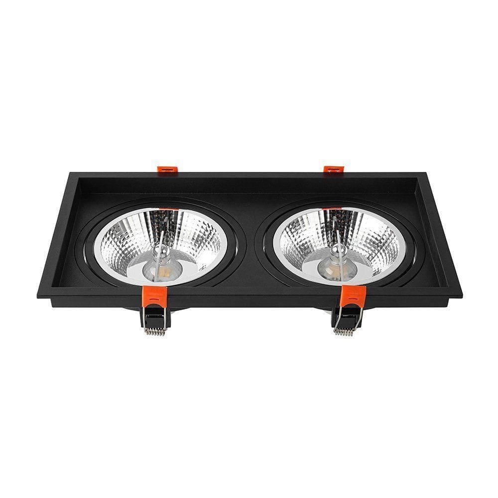 Spot De Embutir Recuado Nordecor Loyo Para 2 Lâmpadas Ar111 Gu10 Preto