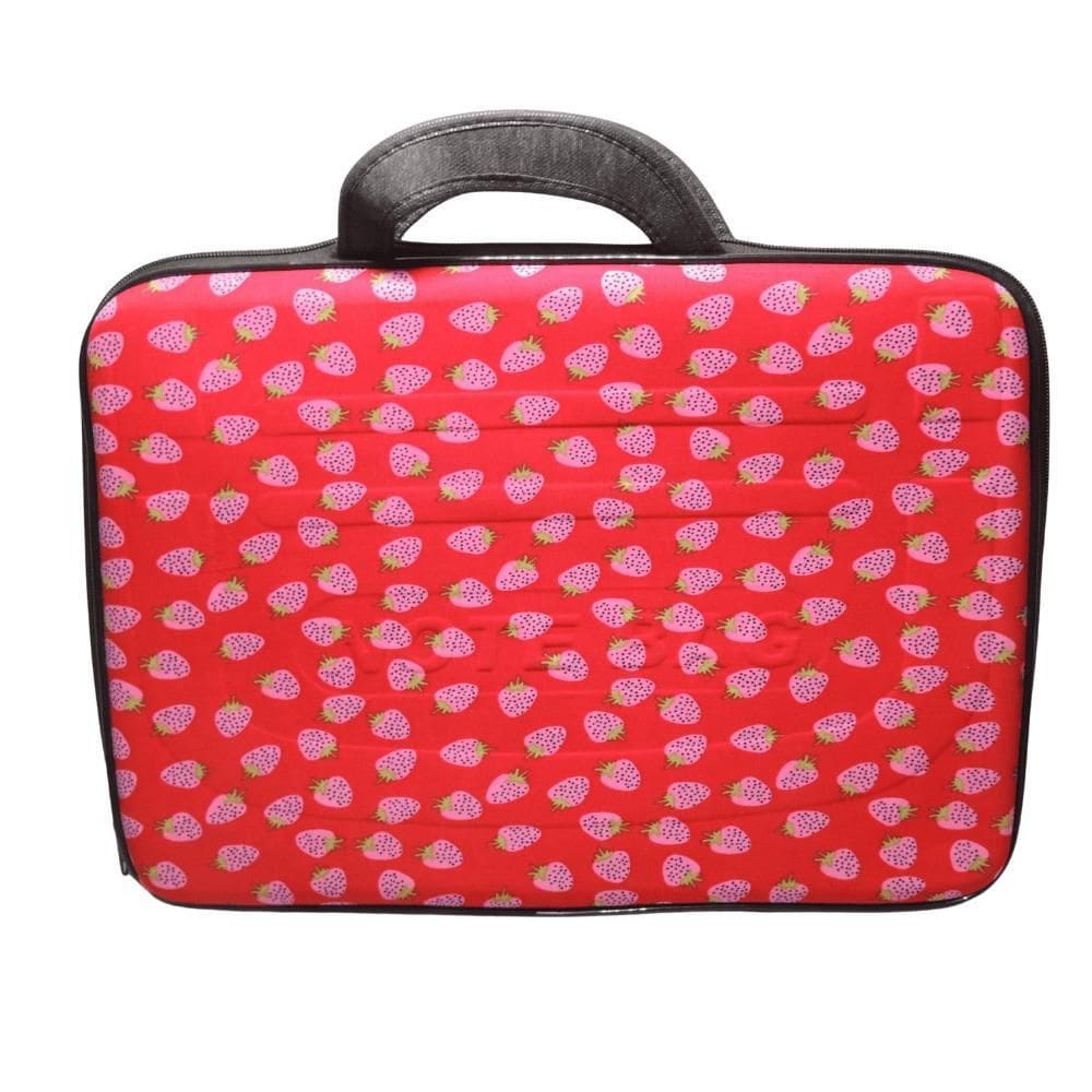Case Protetora P/Notebook Até 16 Vermelha Com Morangos