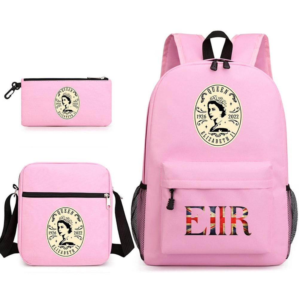 Conjunto de mochilas escolares rosa Queen Elizabeth, 3 unidades para crianças