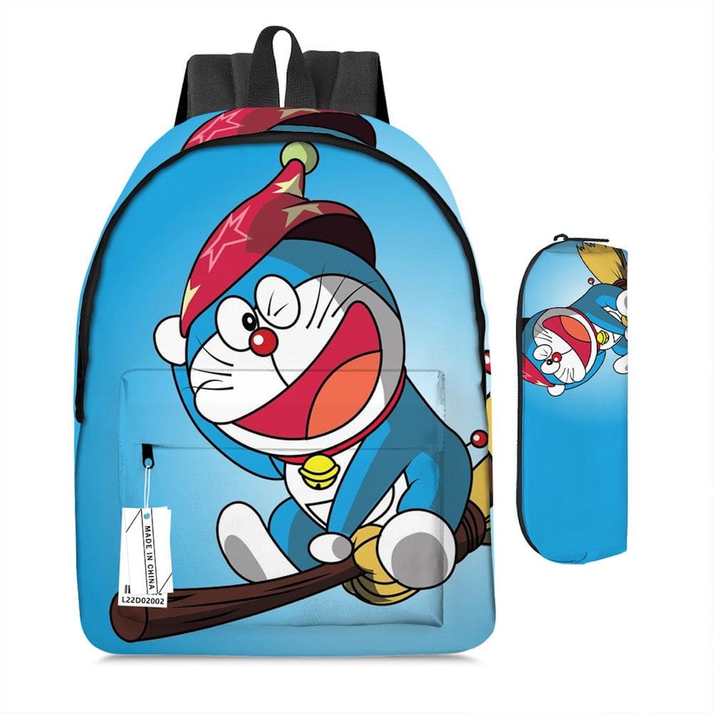 Mochila Doraemons Cartoon Kids School Nylon, 2 unidades/conjunto