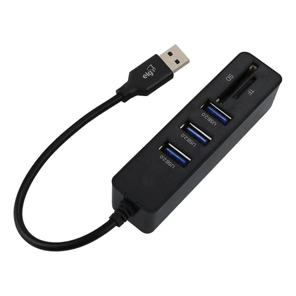 Adaptador Elg Hub Usb 5 Em 1 / 2.0 - Hub51Sd