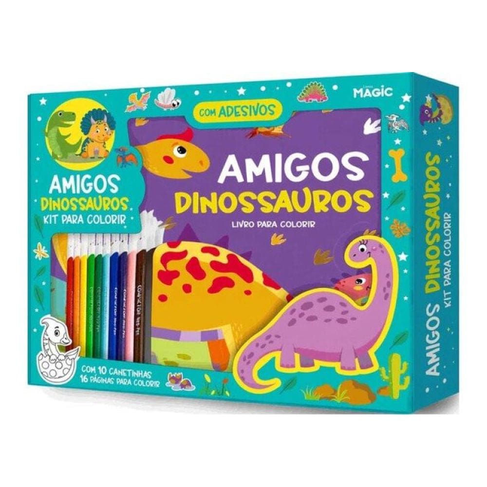 Amigos Dinossauros - Kit Para Colorir