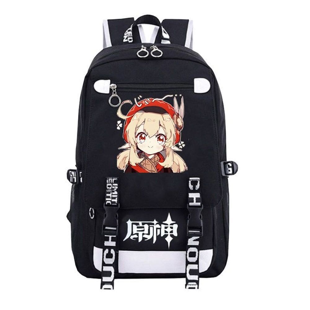 Mochila Genshins Impacts Klees Cartoon Kids School Canvas