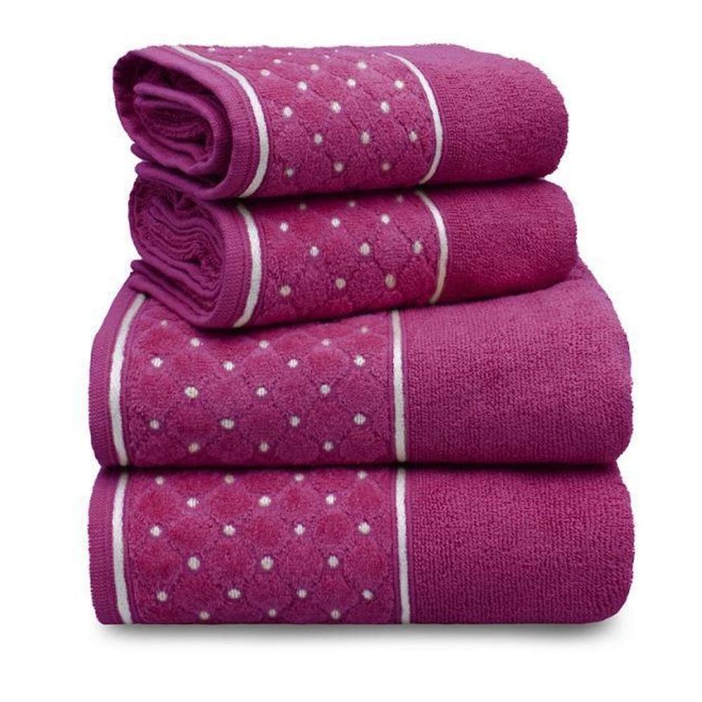 Jogo Toalha Banho E Rosto 4 Pçs Aveludada Safira Appel