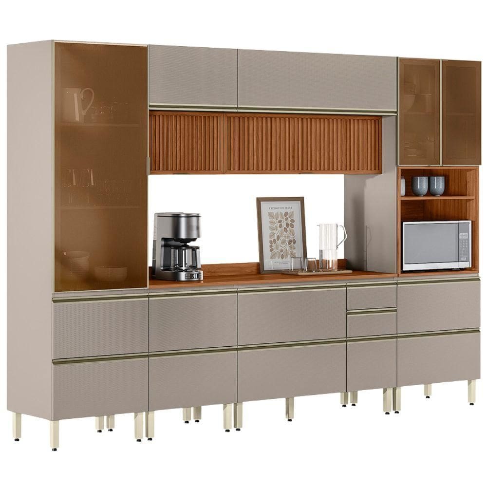 Cozinha Modulada 6 Pecas 310 cm Ripado DP3102 Demartez